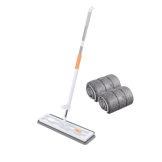 360 Degree Rotatable Flat Mop Adjustable Mop with 2 Replacement Pads White