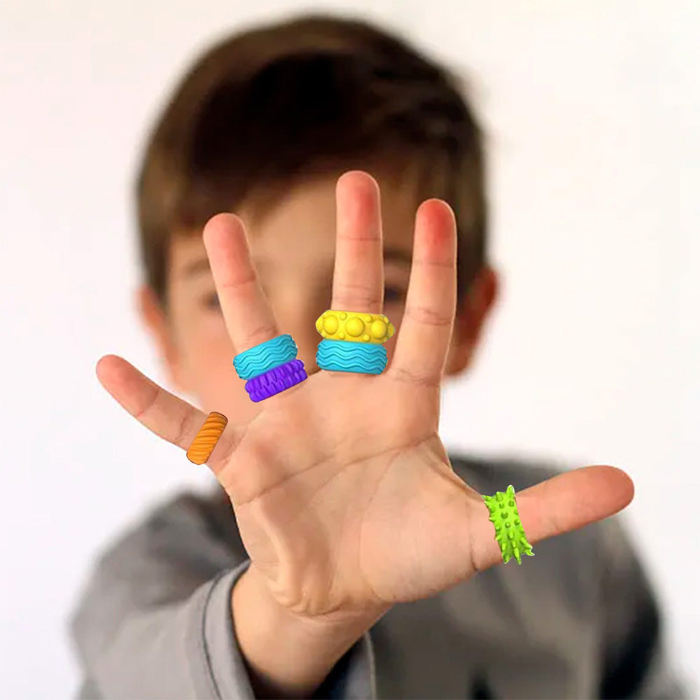 12Pcs Ring Sensory Toys for Textured Soft Finger Spinner Rings