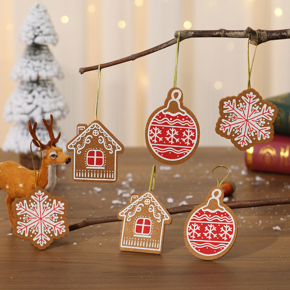 6Pcs Set Christmas Tree Hanging Pendant Xmas Decor Ornaments Style 2