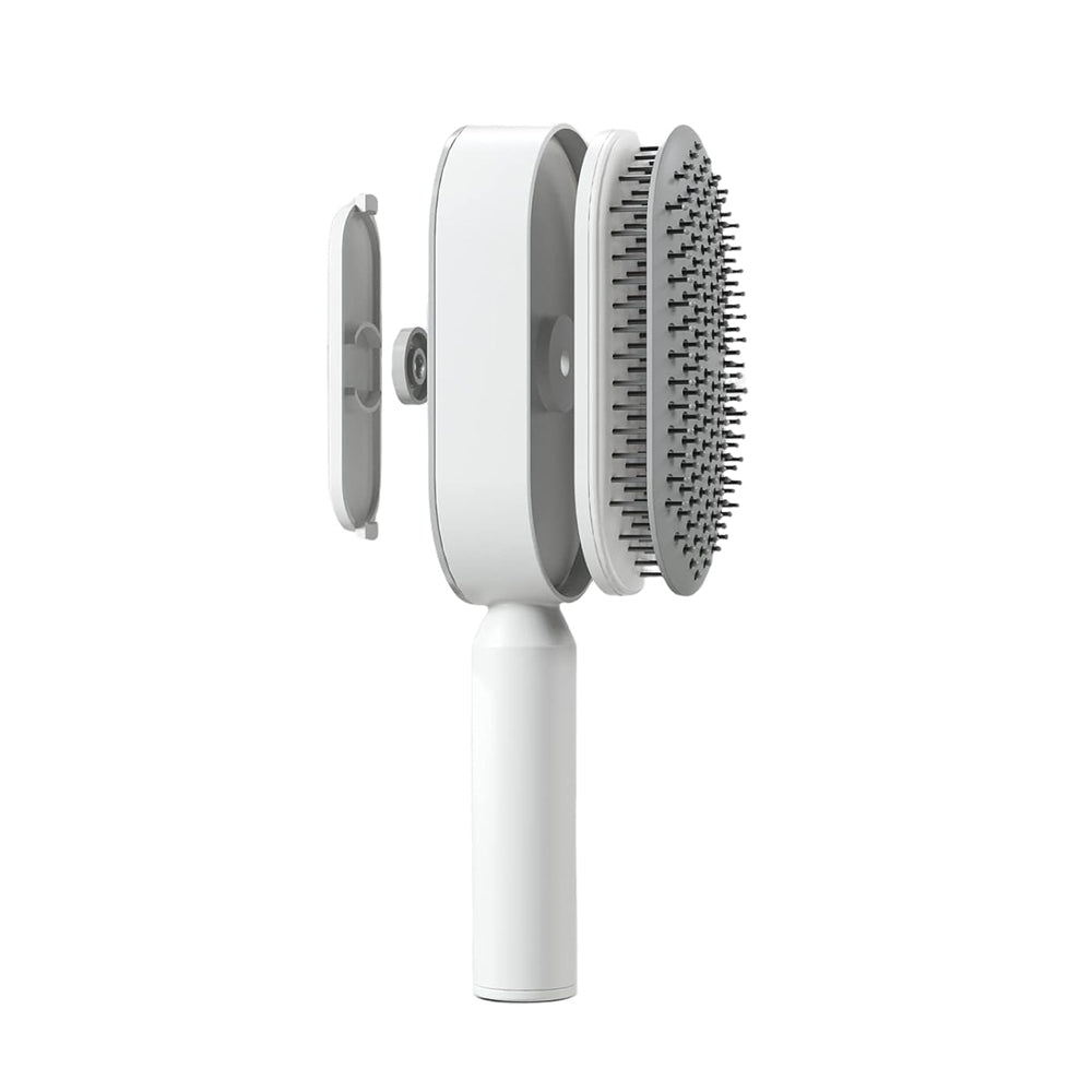 Self Cleaning Hair Brush with Holder Easy Clean Massage Hair Comb for for Thick Curly Long Hair