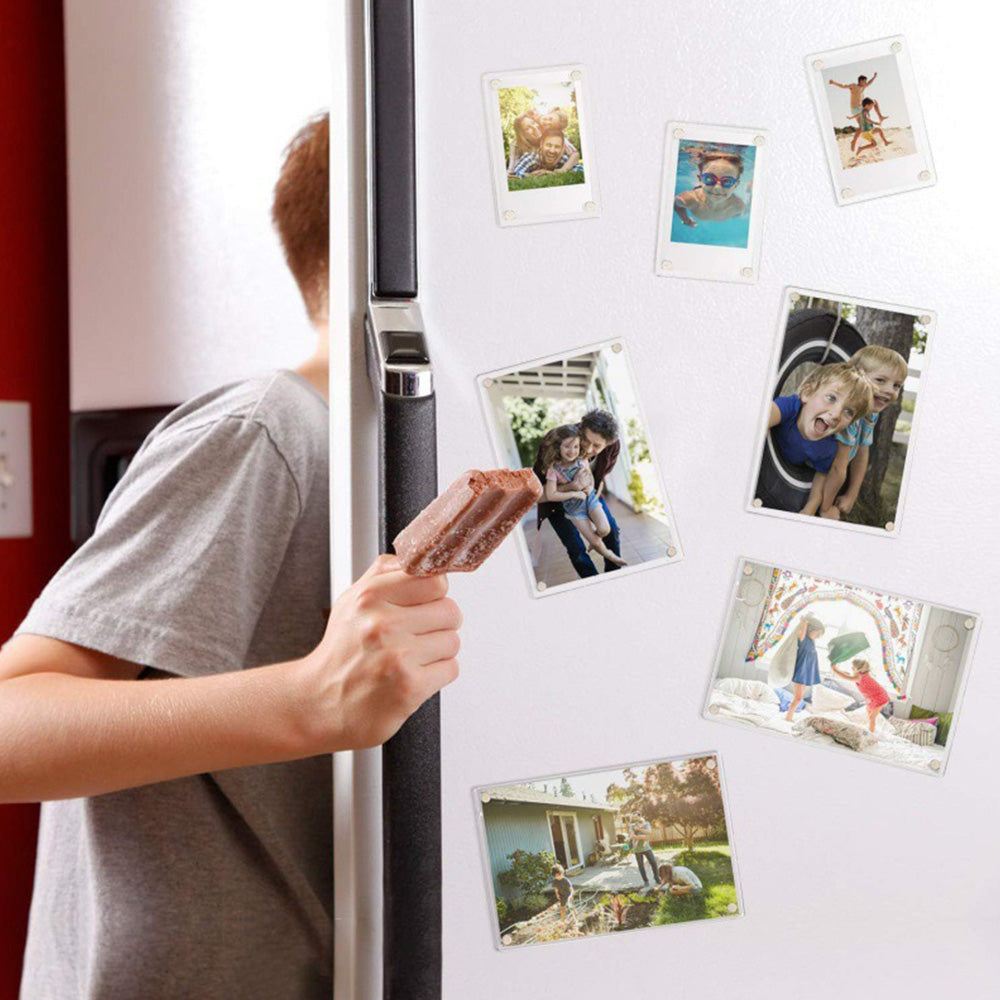 5Pcs Acrylic Fridge Frame Photo Picture Frames Clear Picture Display Holder