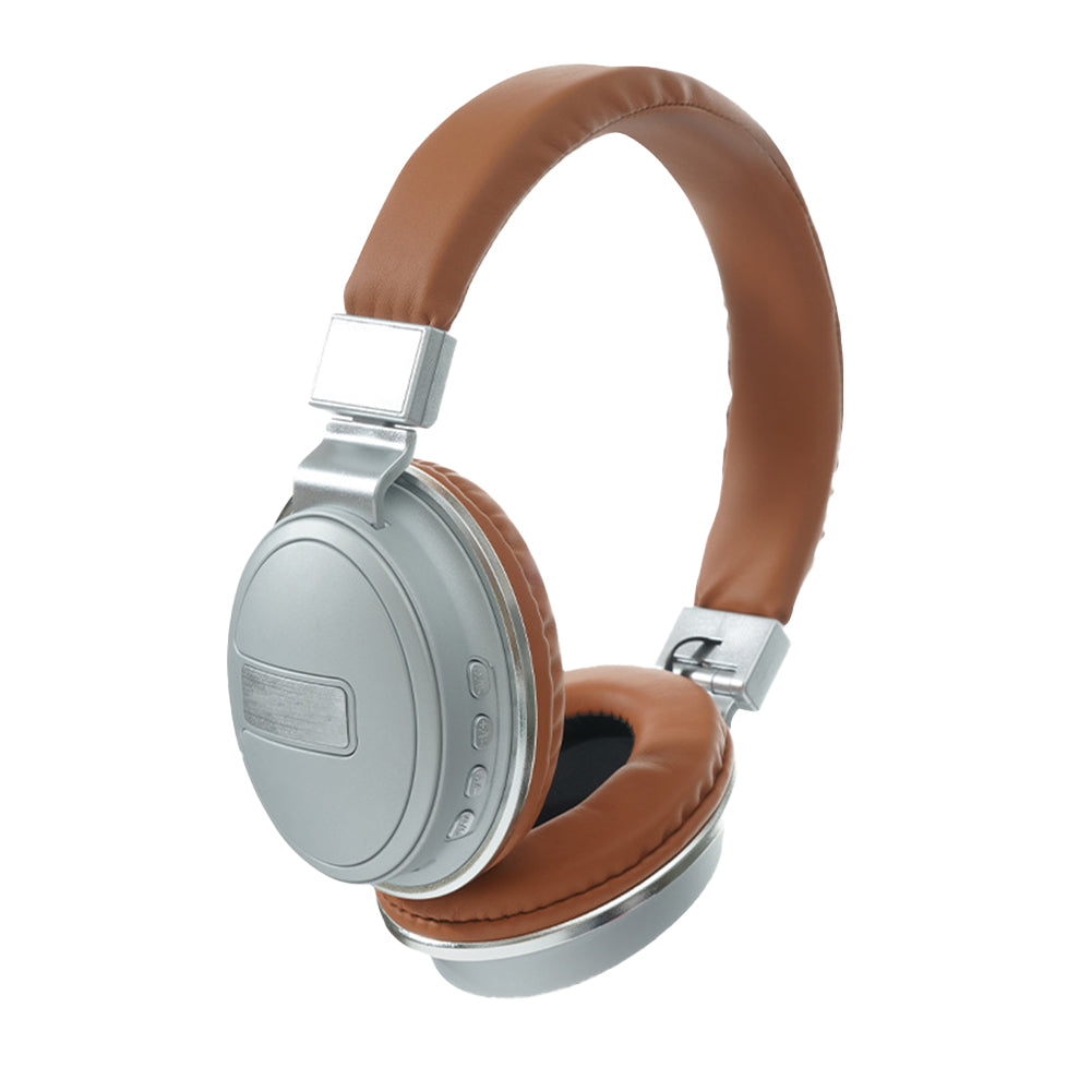 Foldable Wireless Bluetooth 5.0 Earphones Rechargeable Headset Brown