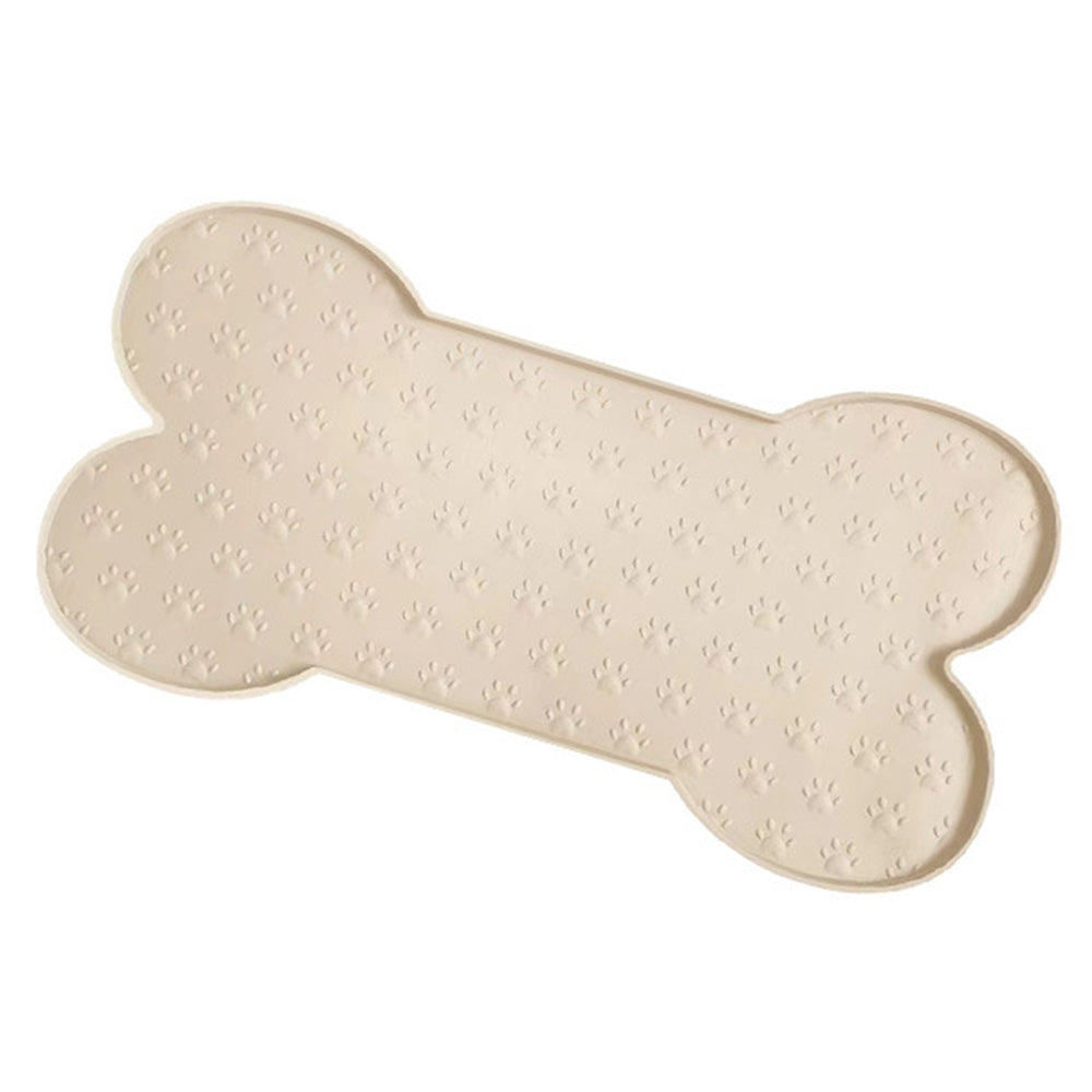 Dog Food Mats for Floors Waterproof Silicone Dog Bowl Mat with Raised Edge Apricot
