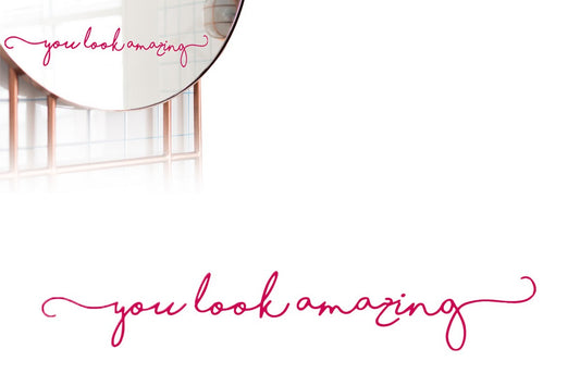You Look Amazing Mirror Decal Vinyl Decal Mirror Bathroom Wall Decals Decor-Rose Red