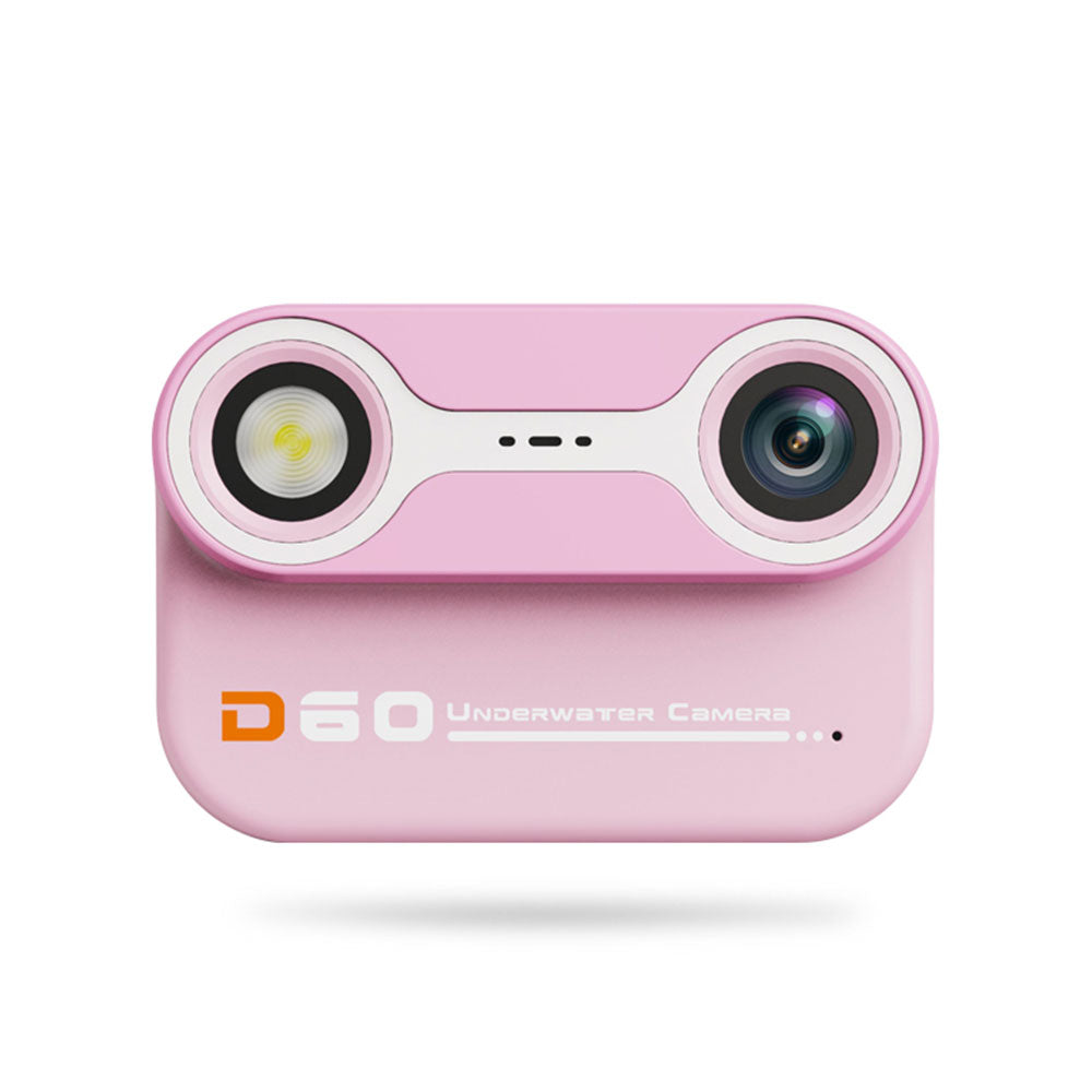 Dual-Lens Kids Underwater 10X Zoom Digital Camera Waterproof Action Camera with 32GB TF Card Pink