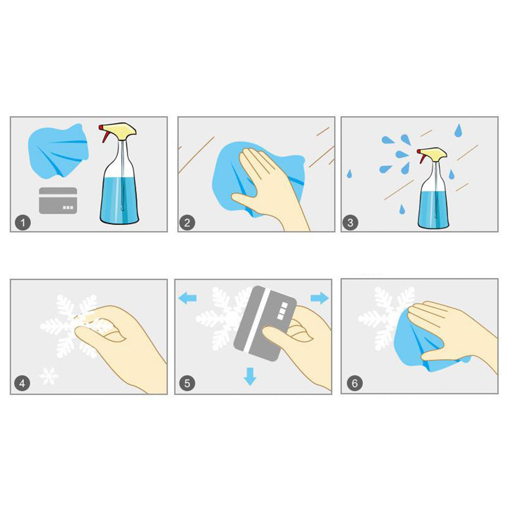 Glow-in-the-Dark Christmas Decoration Sticker Static Cling Xmas Window Decals Snowflake Style