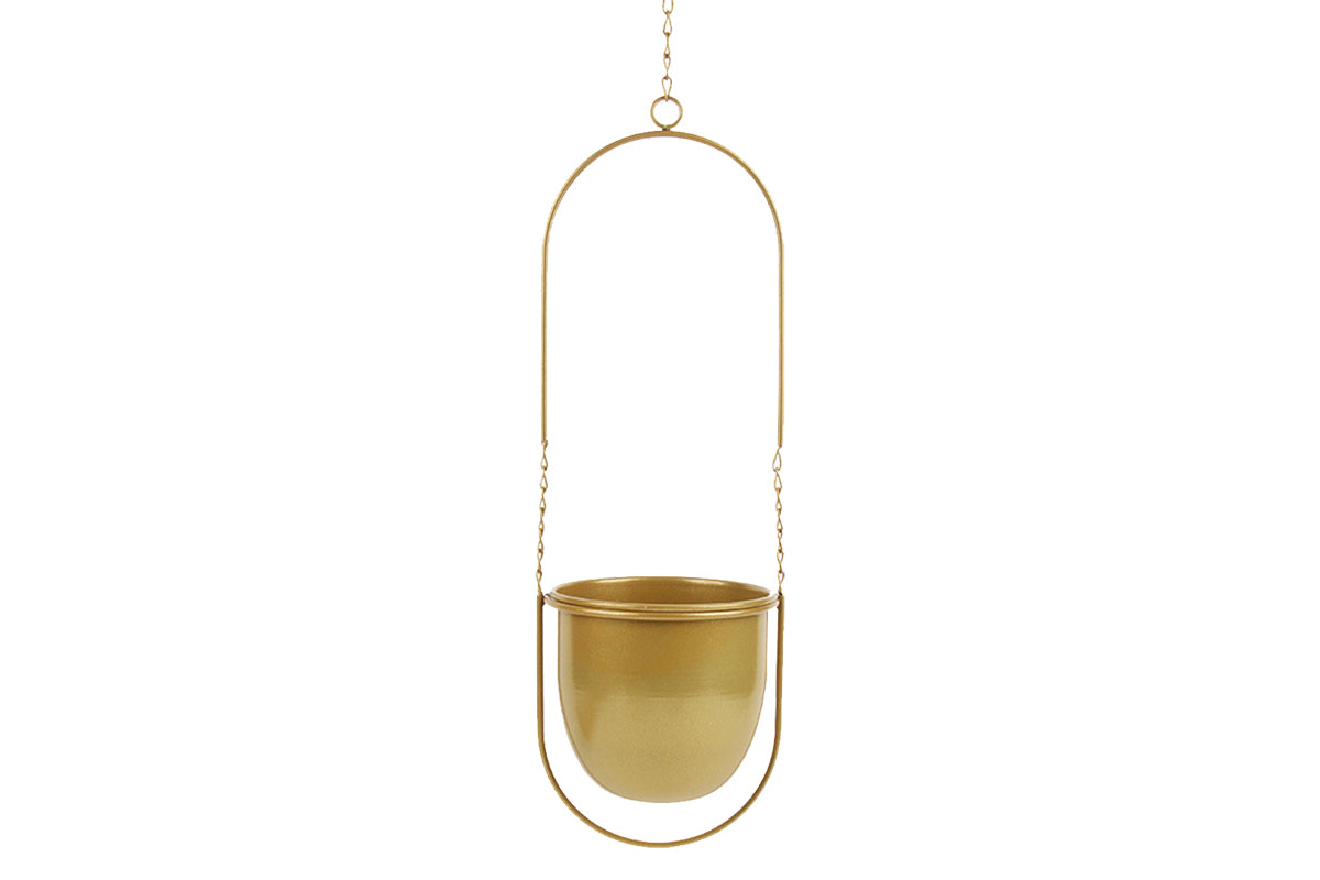 Swing Hanging Planter Planter Pots for Outdoor Plants with Drainage Hole-Gold