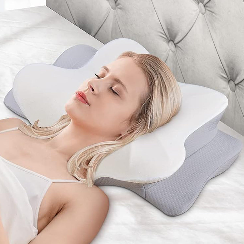 Memory Foam Cervical Pillow for Neck and Shoulder Ergonomic Neck Support Pillow for Side Back Stomach Sleepers