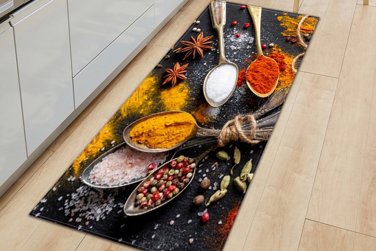Spice Cooking Kitchen Rugs Anti-fatigue Standing Waterproof Non Slip-Style 3