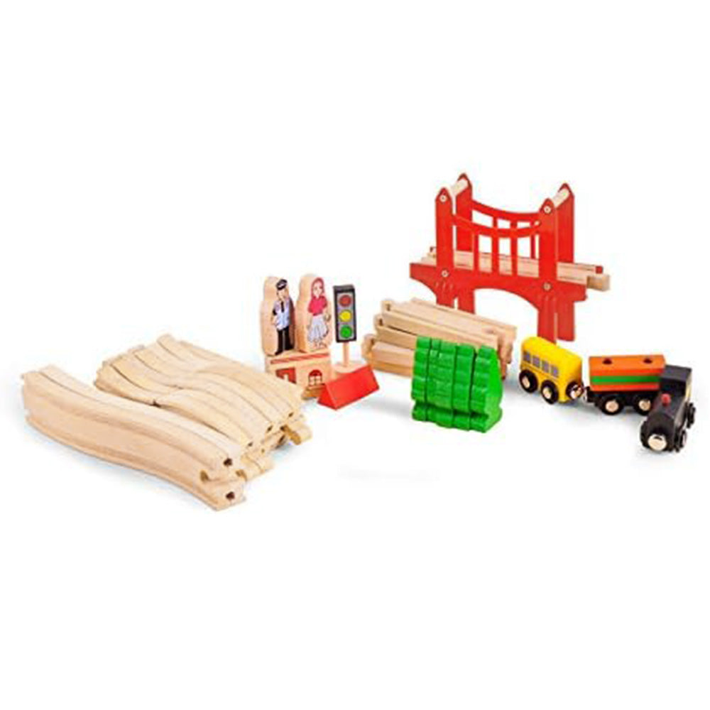 Wooden Train Set with Tracks ¨C Expandable and Changeable for Girls and Boys 6 Years Old Style 1