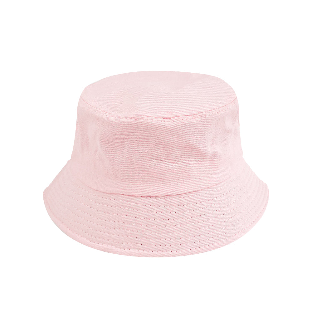 Unisex Bucket Hat Cotton Outdoor Beach Sun Cap Pink