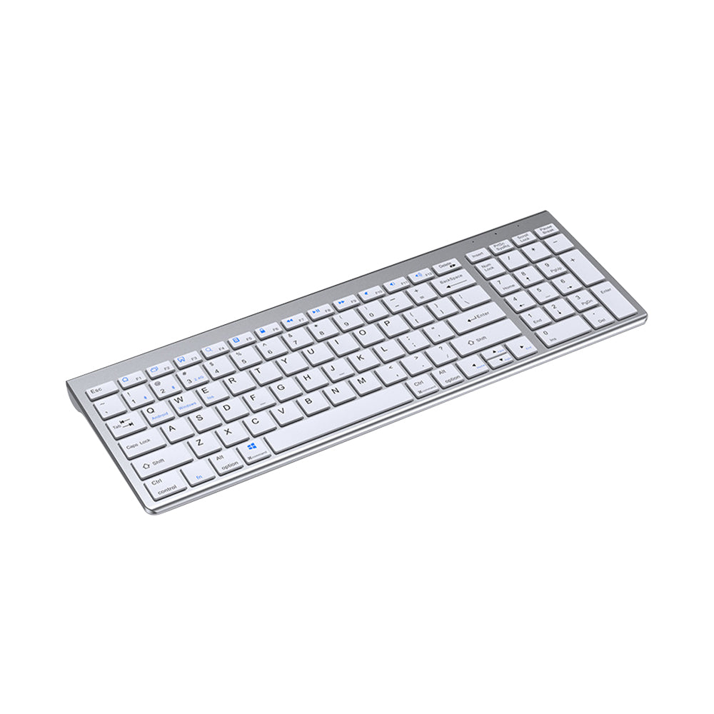 2.4G Ultra-Thin Rechargeable Keyboard Sleek Bluetooth Wireless Keyboard Compatible with Multi-Device Black