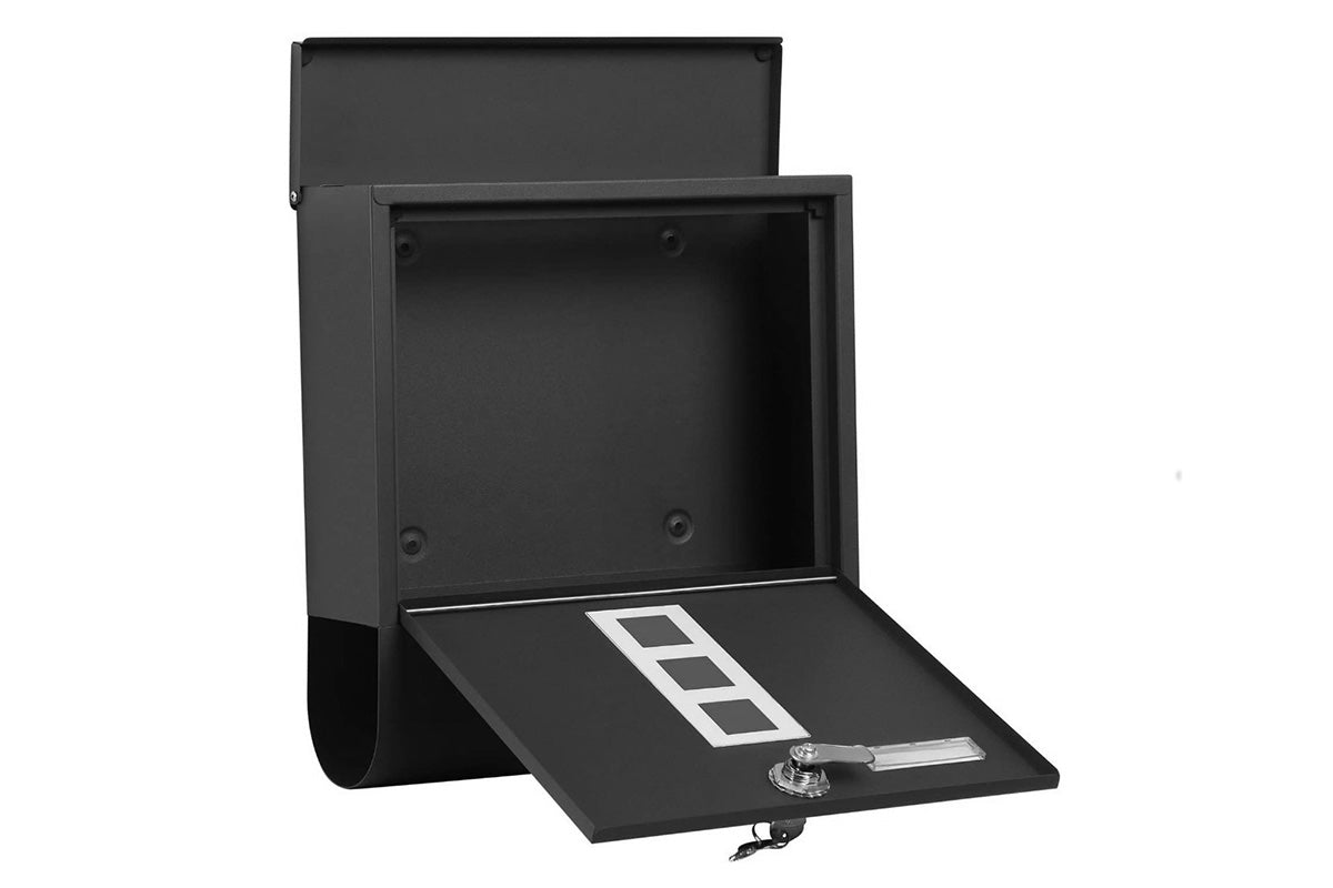 Wall Mounted Large Capacity Metal Mailbox with Key Lock Rust-Resistant Parcel Post Box