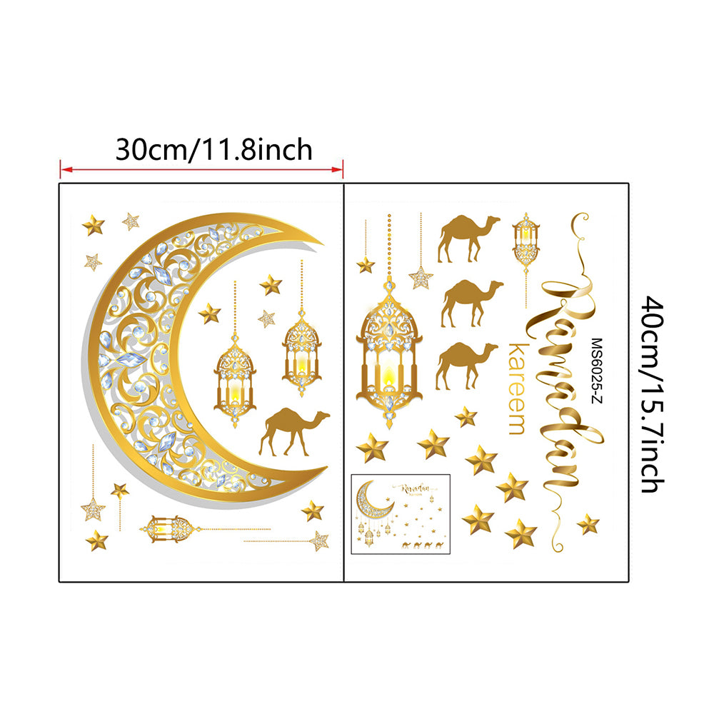 Set of Crescent Star Camel Lights Wall Sticker