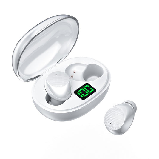 True Wireless Stereo Earphone Gaming Earbuds TWS 5.3 Bluetooth Headphones Deep Bass Sound With Microphone Hearing Aid -White
