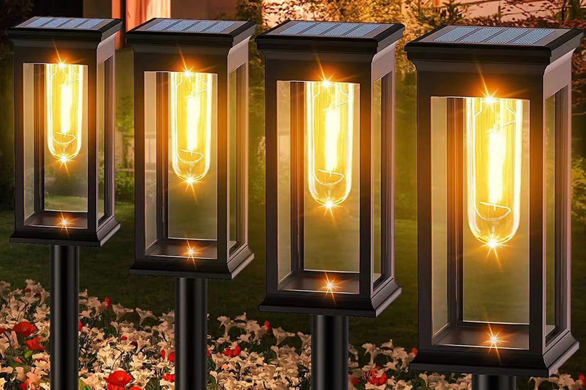 Solar Pathway Lights Waterproof 4 Pack Landscape Lights for Walkway Lawn Decor