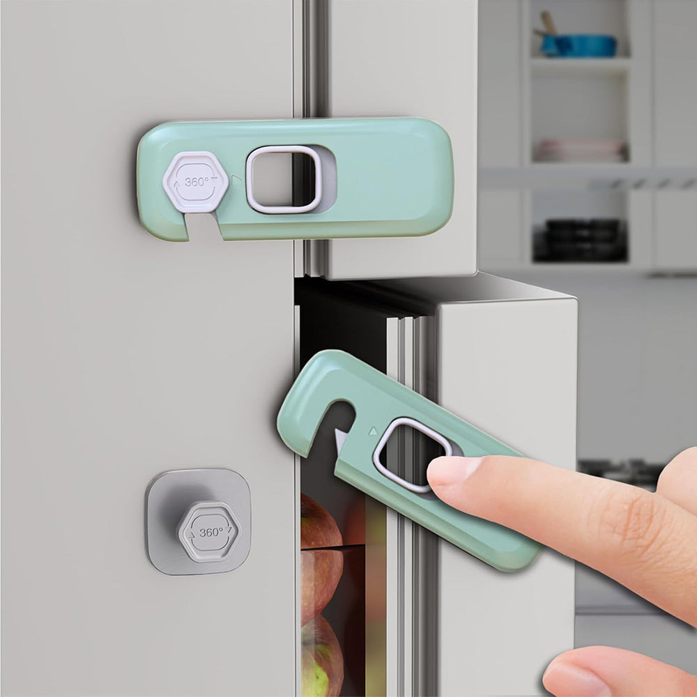 5Pcs Kid Proof Refrigerator Lock Freezer Door Security Lock for Fridge Cabinets Green