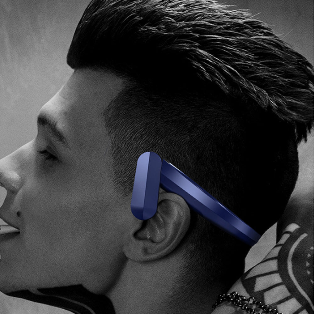 Wireless Bluetooth Open-Ear Headphone Air Conduction Earphones for Cycling Workouts Running Blue