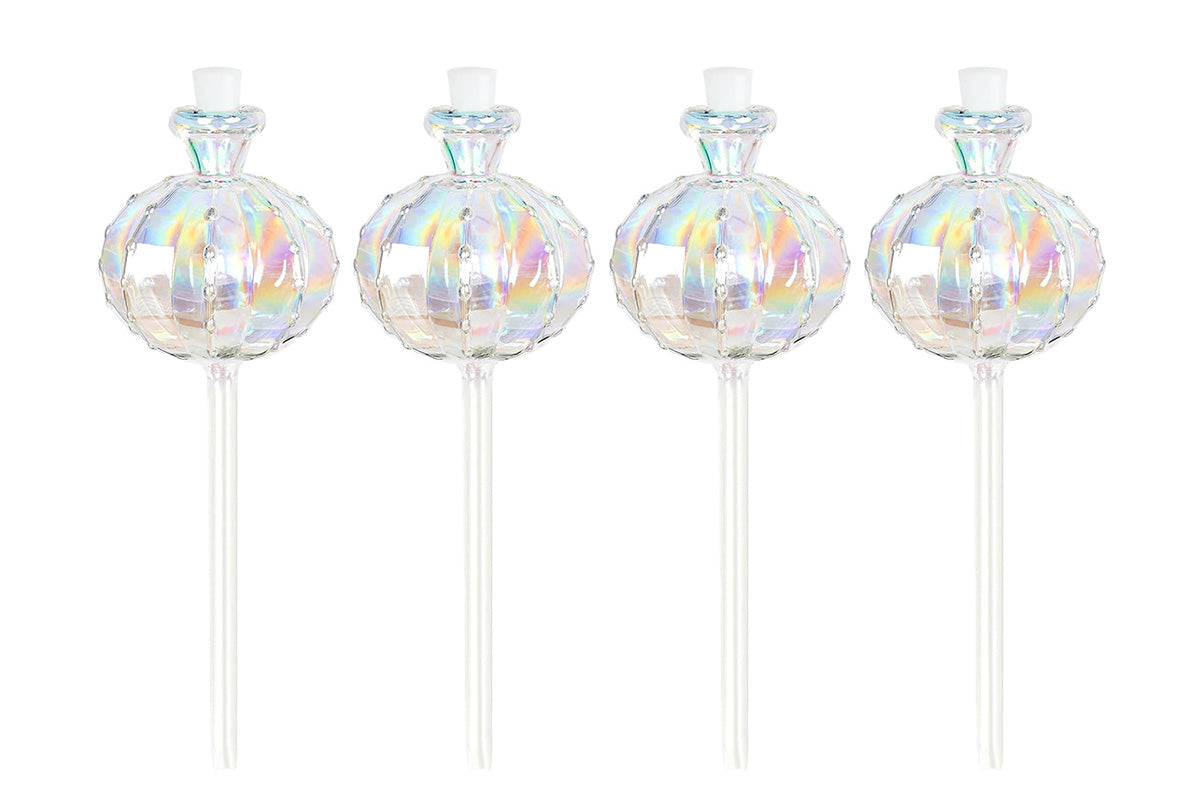 4Pcs Self Watering Globes Automatic Plant Watering Stakes for Indoor Outdoor Potted Plants-Iridescent