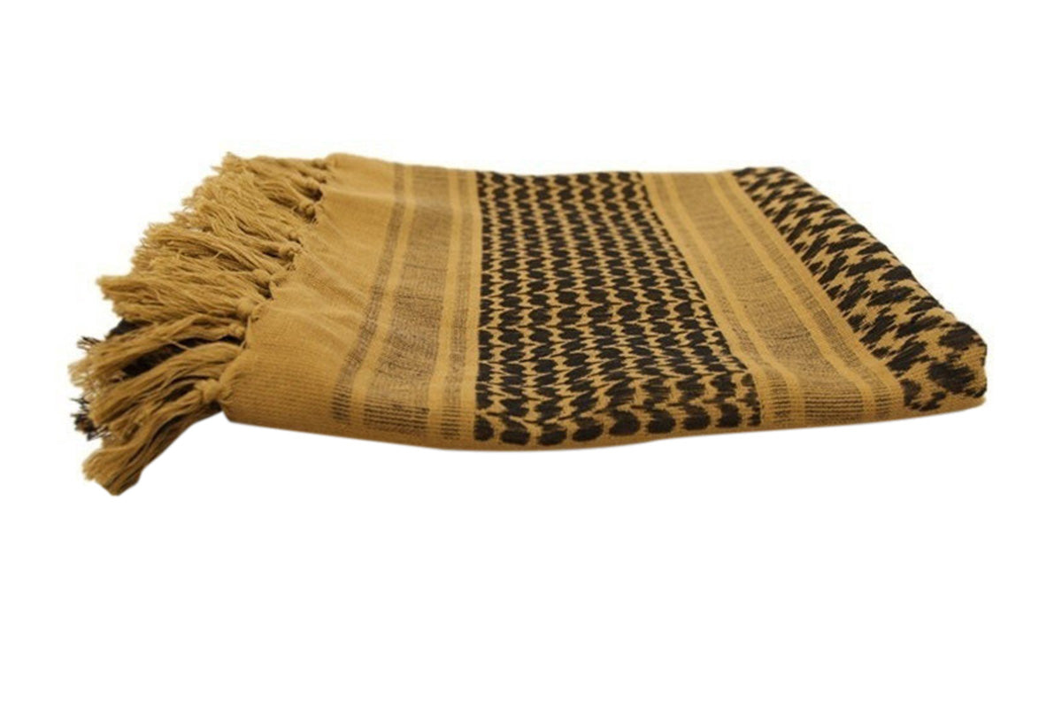 Military Shemagh Arab Tactical Desert Keffiyeh Thickened Scarf Wrap for Men-Brown