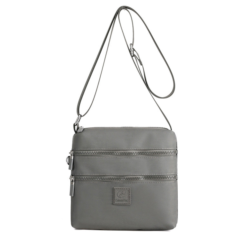 Multipockets Zipper Crossbody Purses Casual Nylon Shoulder Bag for Women Daily Handbag Gray