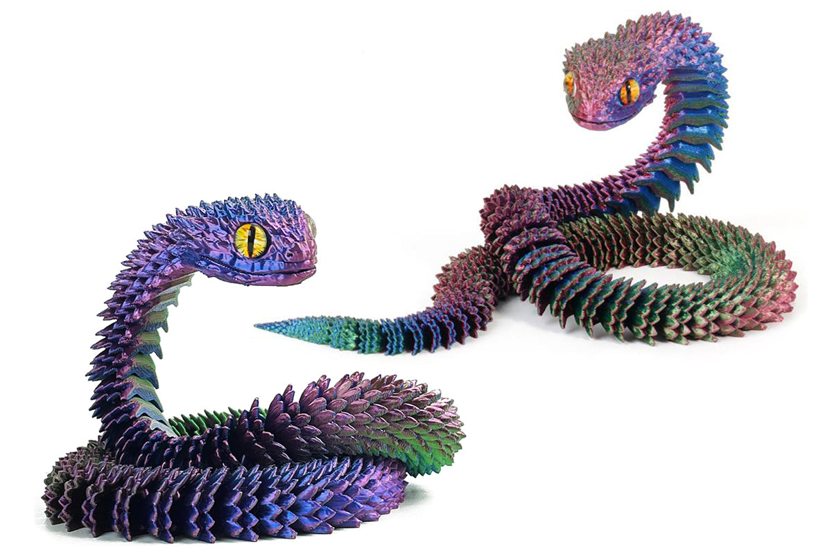2Pcs 3D Printed Snake Year of The Snake Articulated Fidget Toy for Adults Boys Girls