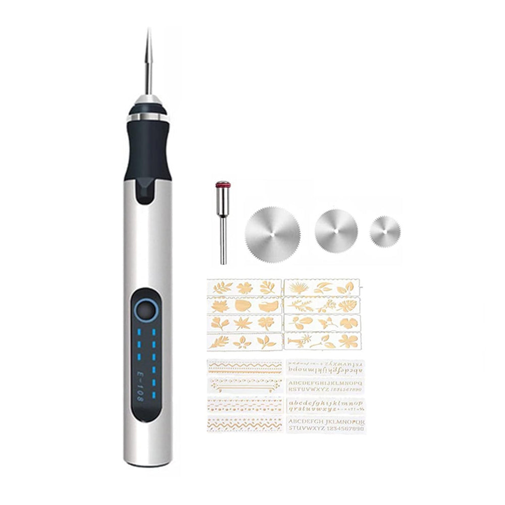 Electric Micro Engraving Pen Kit - Silver