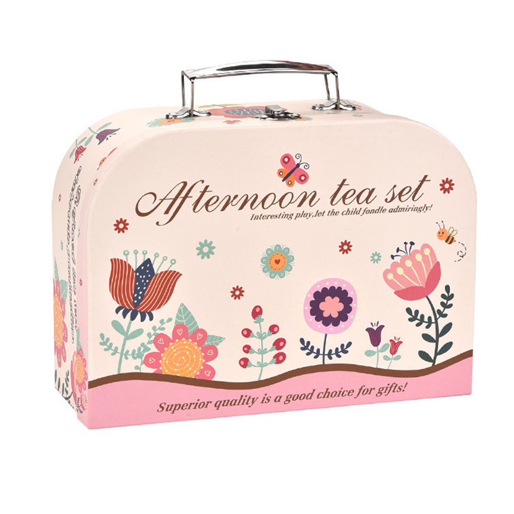 Kids Pretend Tea Party Set with Dessert & Carrying Case Style 1