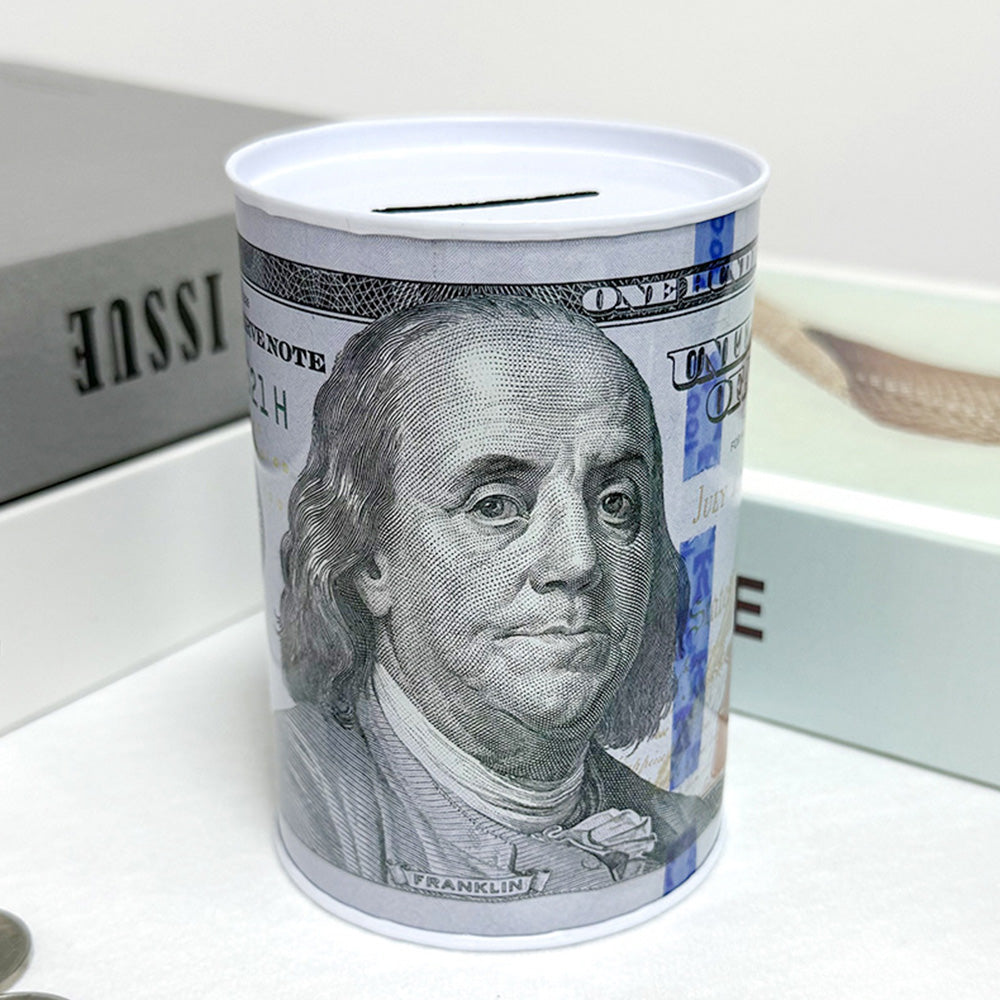 2Pcs Money Savings Piggy Bank Bill Coin Saver Tin