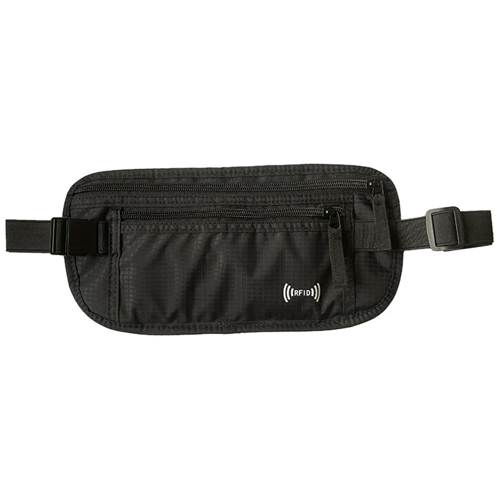 RFID Blocking Money Waist Bag Anti Theft Hidden Fanny Pack Travel Wallet Pouch Black