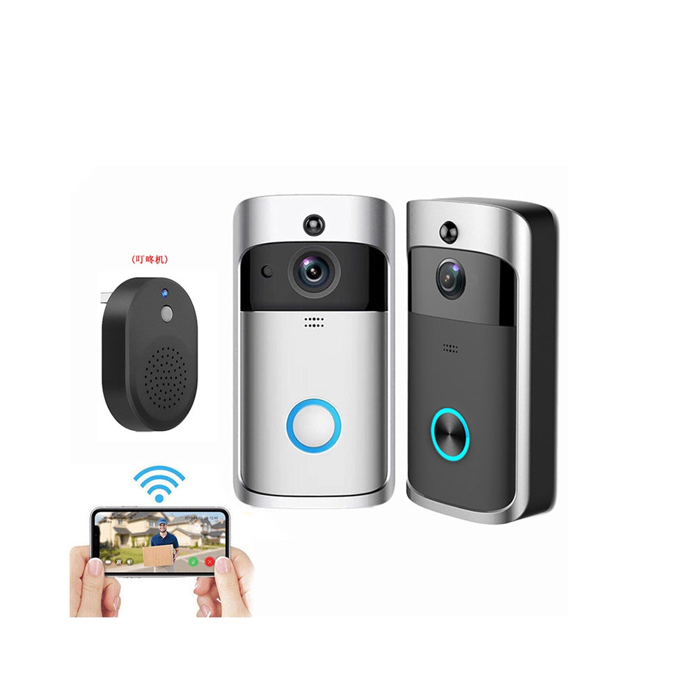 Wireless WiFi Video Doorbell with Smart Intercom and Security Camera-Black