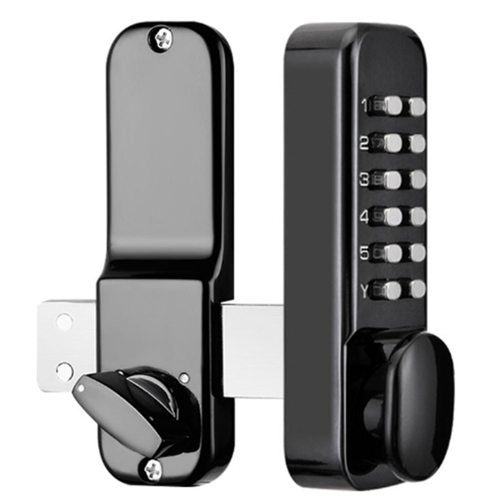Mechanical Keyless Entry Door Lock Smart Code Combination Security Door Knob Black