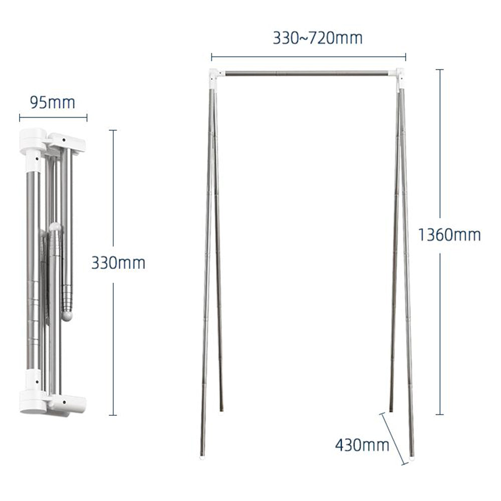 Portable Travel Telescopic Garment Rack Folding Clothes Rack