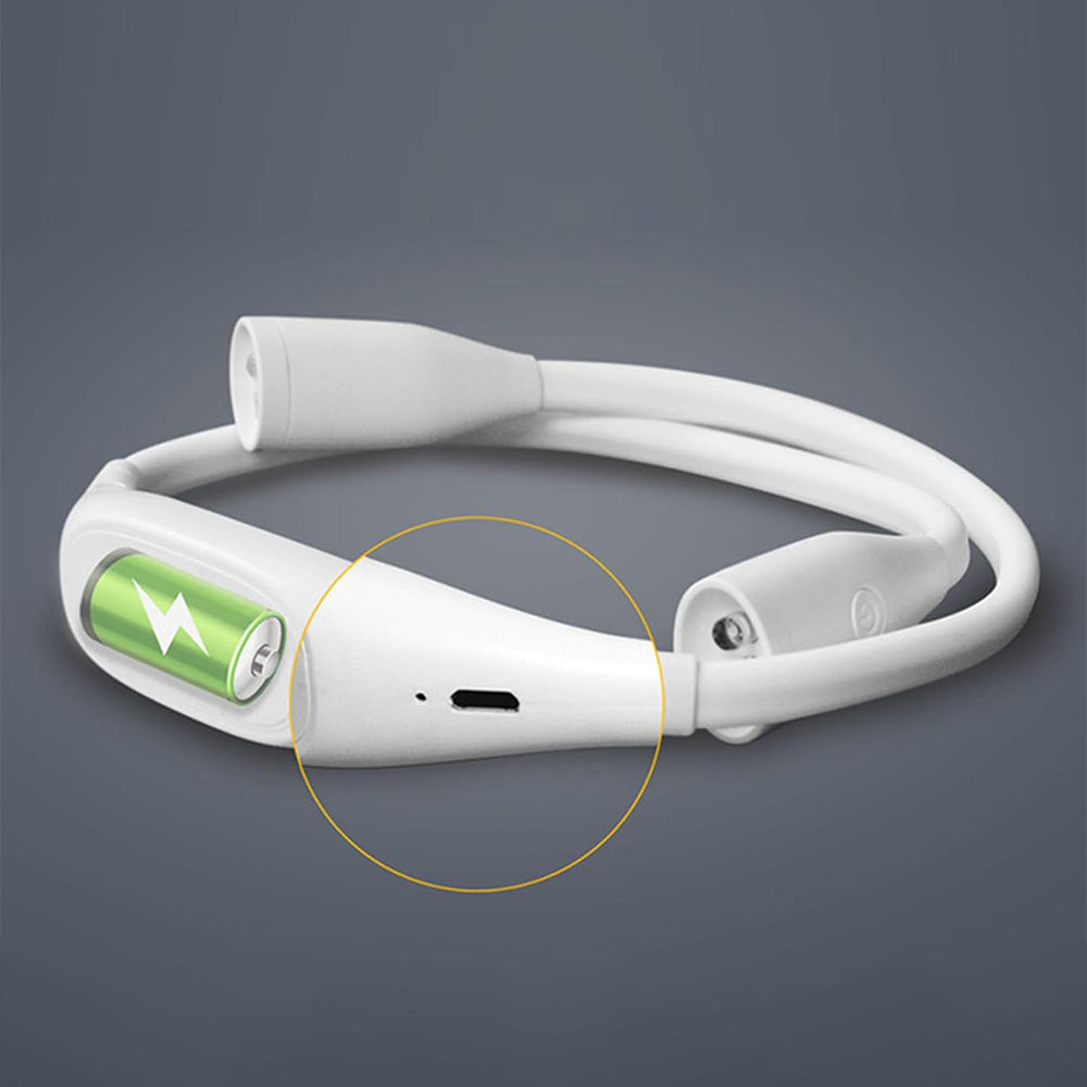 Dimmable LED Neck Reading Light Dual Head Flexible Book Light White