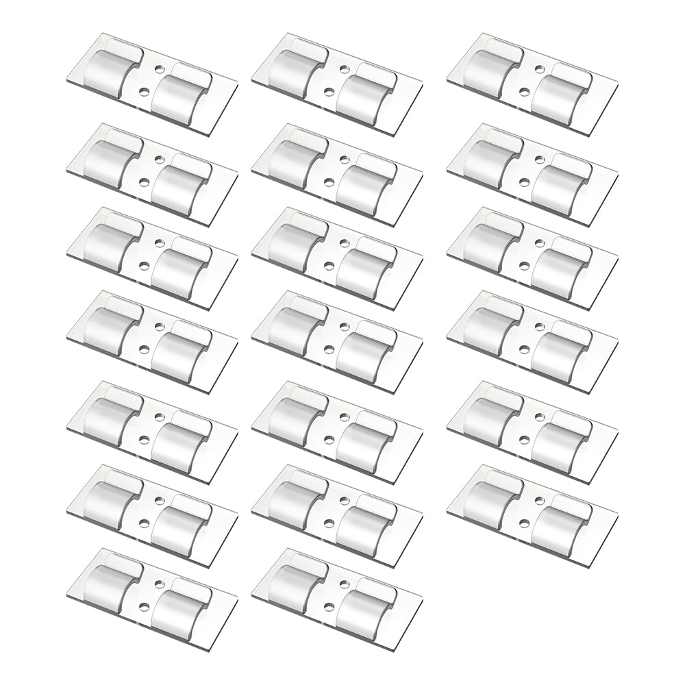 20Pcs Self-Adhesive Hooks for String Lights Clips Indoor Outdoor Cable Clips Holders Cord Organizer