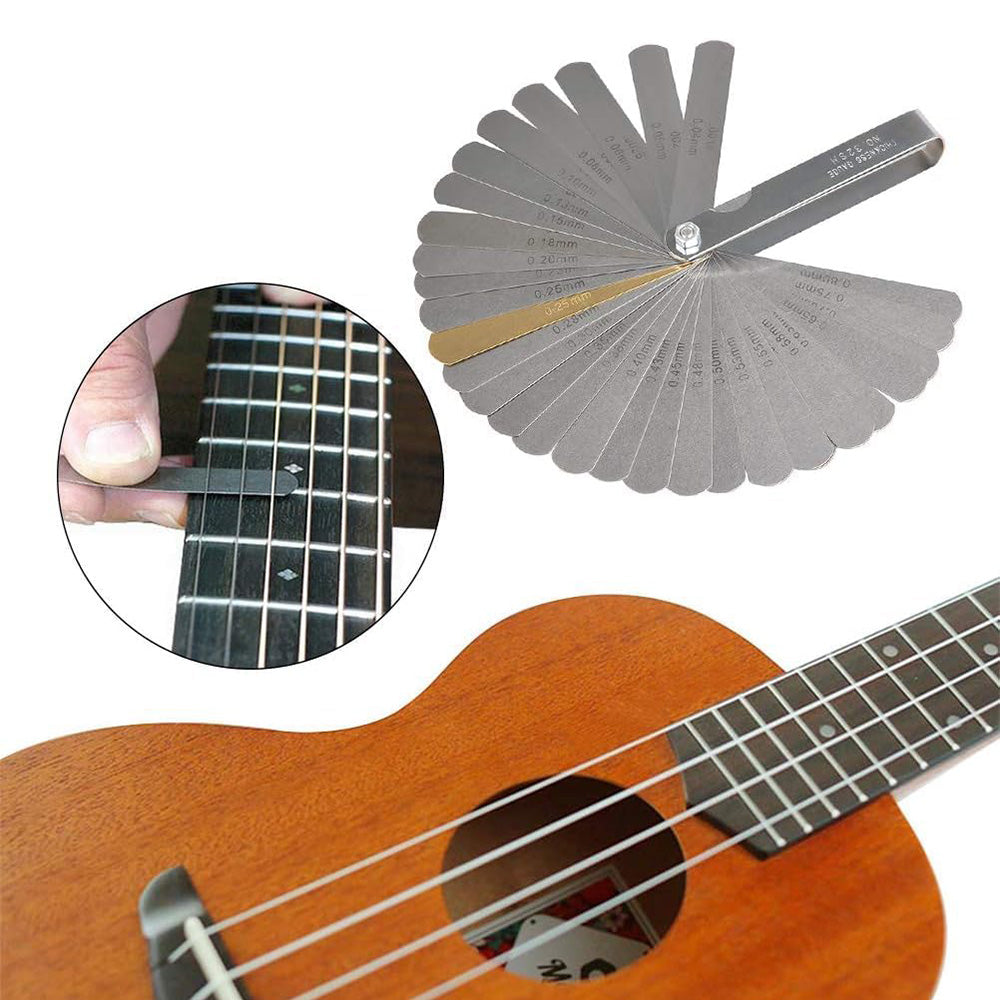 15Pcs Guitar Luthier Measuring Tool Set String Action Ruler Understring Radius Gauge Guitar Radian Ruler Kit