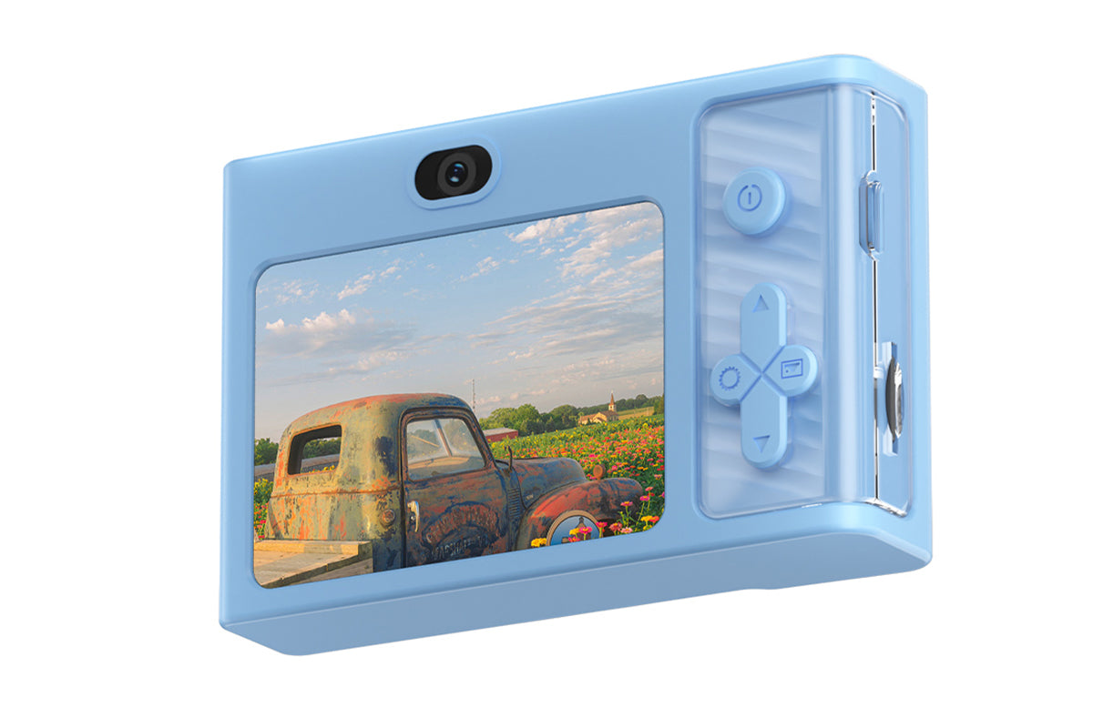 4K Digital Camera 2.4 Inch  1080P 48MP Entry Level Students Camera with 8 Times Zoom Built-in Music Games for Teens Christmas Gift-Blue