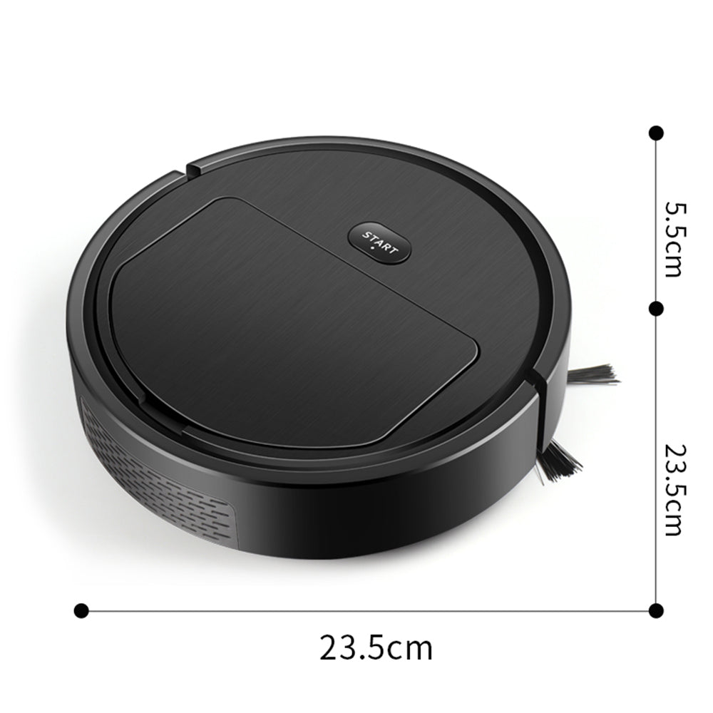 Automatic Smart Sweeping Robot Vacuum Cleaner Dry Wet Floor Mop-Black