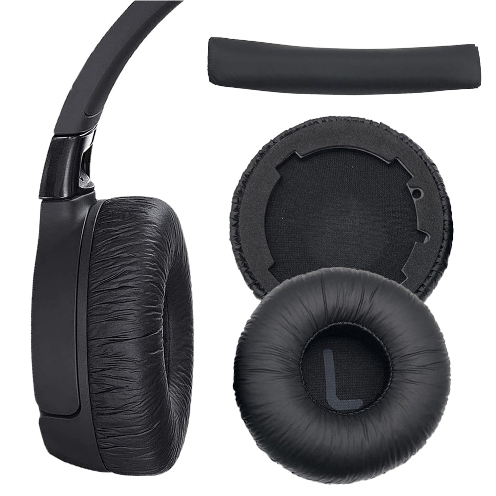 Headworn Heaphone Protector Set Ear Pads Cushion and Headband for JBL Tune600BT T520BT T510BT T500BT T450BT Black