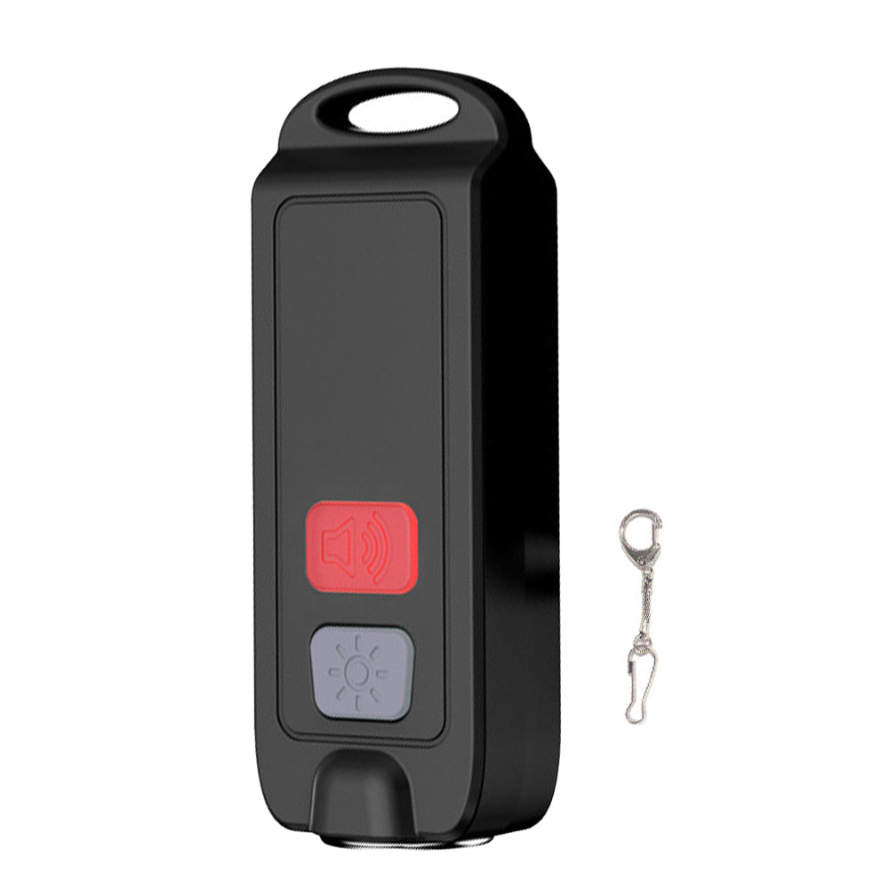 Portable 130dB Personal Alarm with LED Light for Girls Women Children Elderly Black