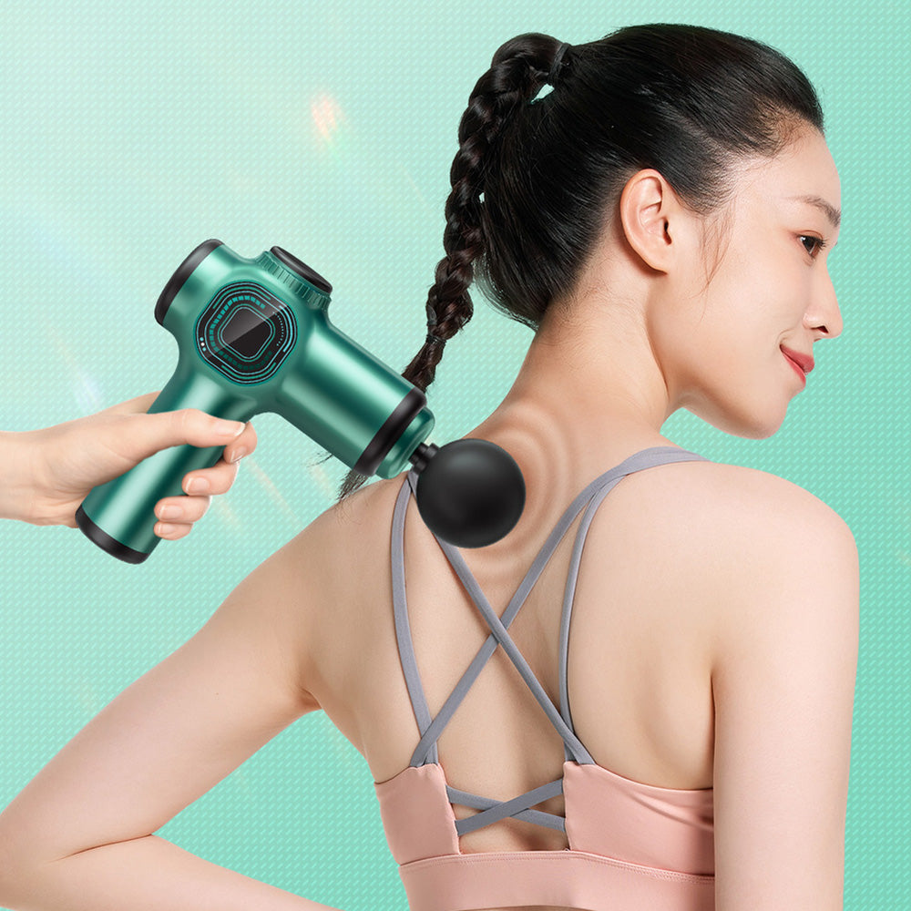 Deep Tissue Percussion Massager 8-Heads Muscle Vibration Relaxing Tool Green