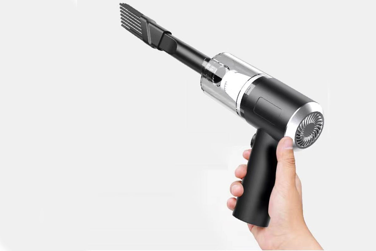 Handheld Car Vacuum Cleaner Rechargeable with Brushless Motor for Home Office Pet -Black + Silver