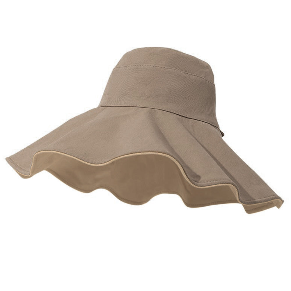 Reversible Bucket Hat Sun Hats with Wide Brim for Outdoor Camping Hiking Khaki