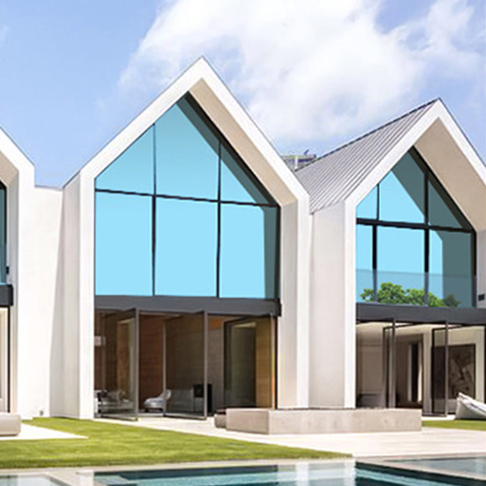 3-Meter Static Cling Sunlight Blocking Window Film One-Way Privacy Window Film Blue