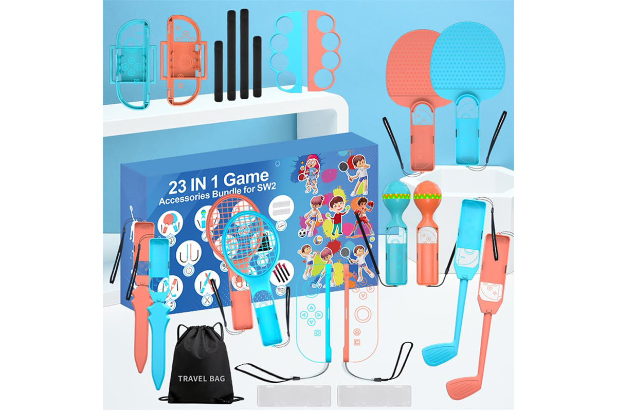 23 in 1 Sports Game Accessories for Nintendo Switch 2 Family Accessories Kit