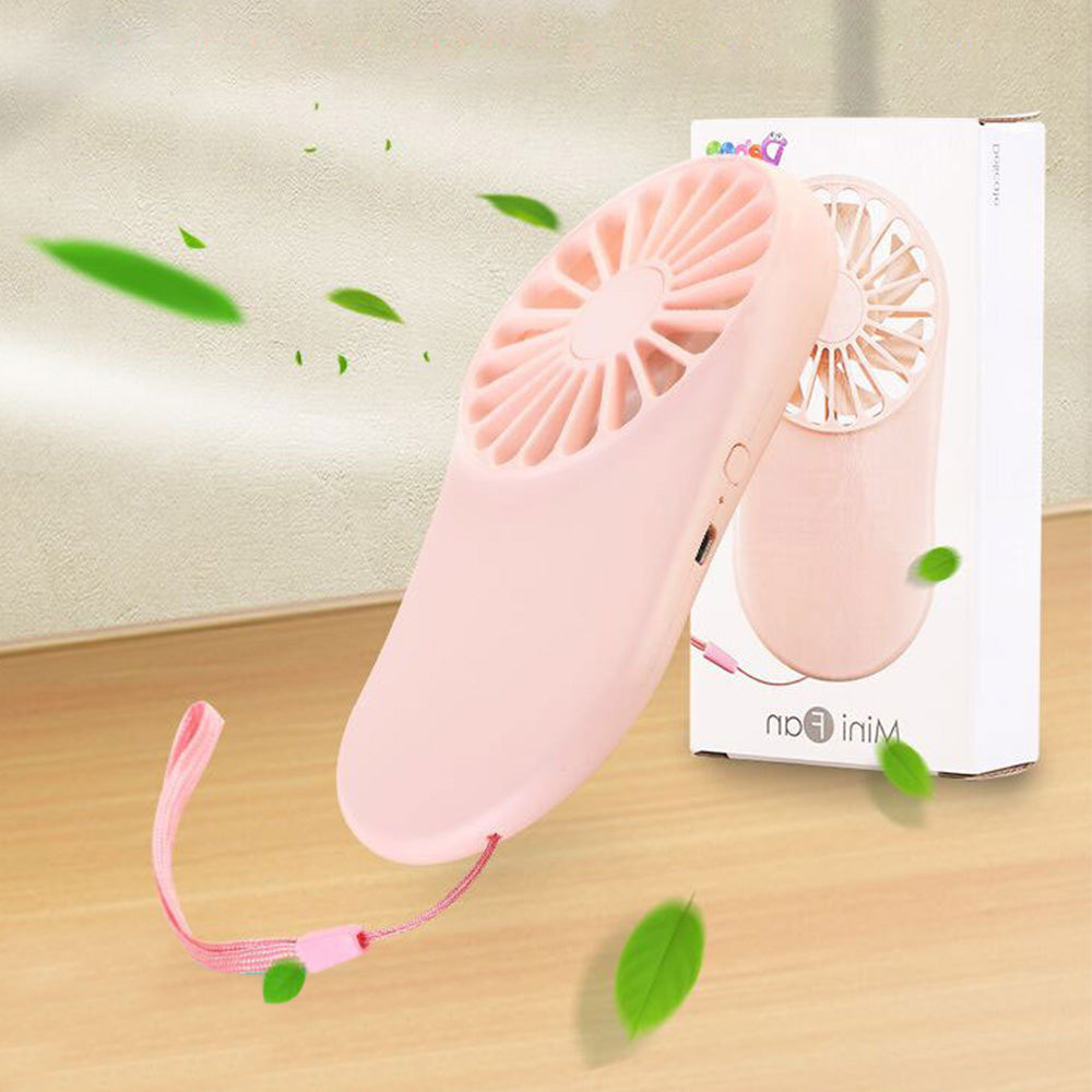 Portable Handheld Mini Fan Rechargeable USB Cooling Fan for Travel Hiking Camping Pink