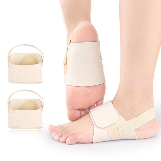 Pair of Wearable Arch Support Braces Adjustable Anti-Slip Bands for Flat Feet Plantar Fasciitis Beige