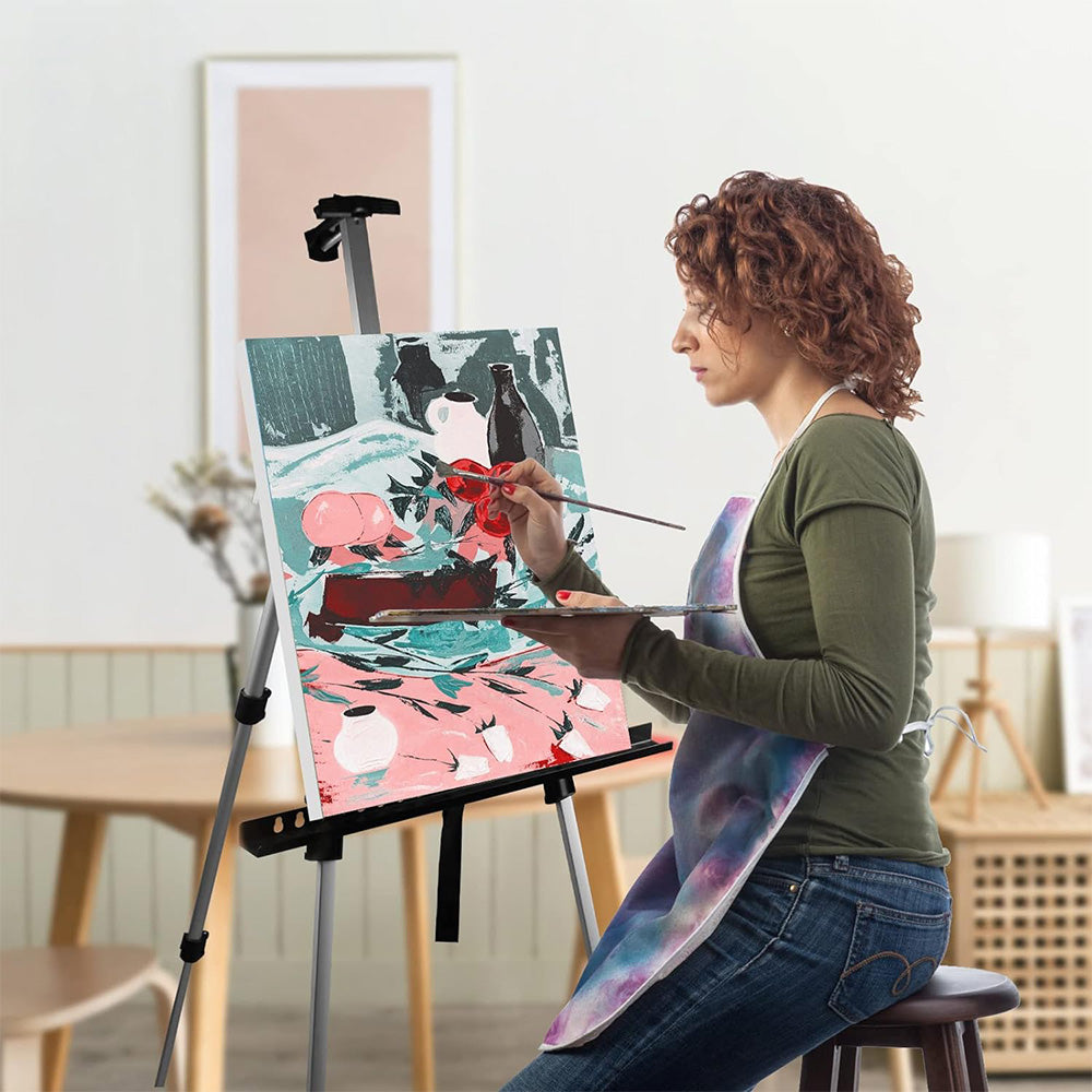 168cm Adjustable Art Painting Easel Stand Aluminum Metal Tripod for for Table-Top Floor Drawing and Displaying