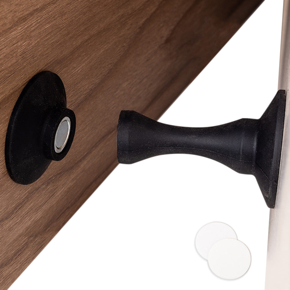 Magnetic Silicone Door Stopper �Strong Holder for Bottom of Door Black