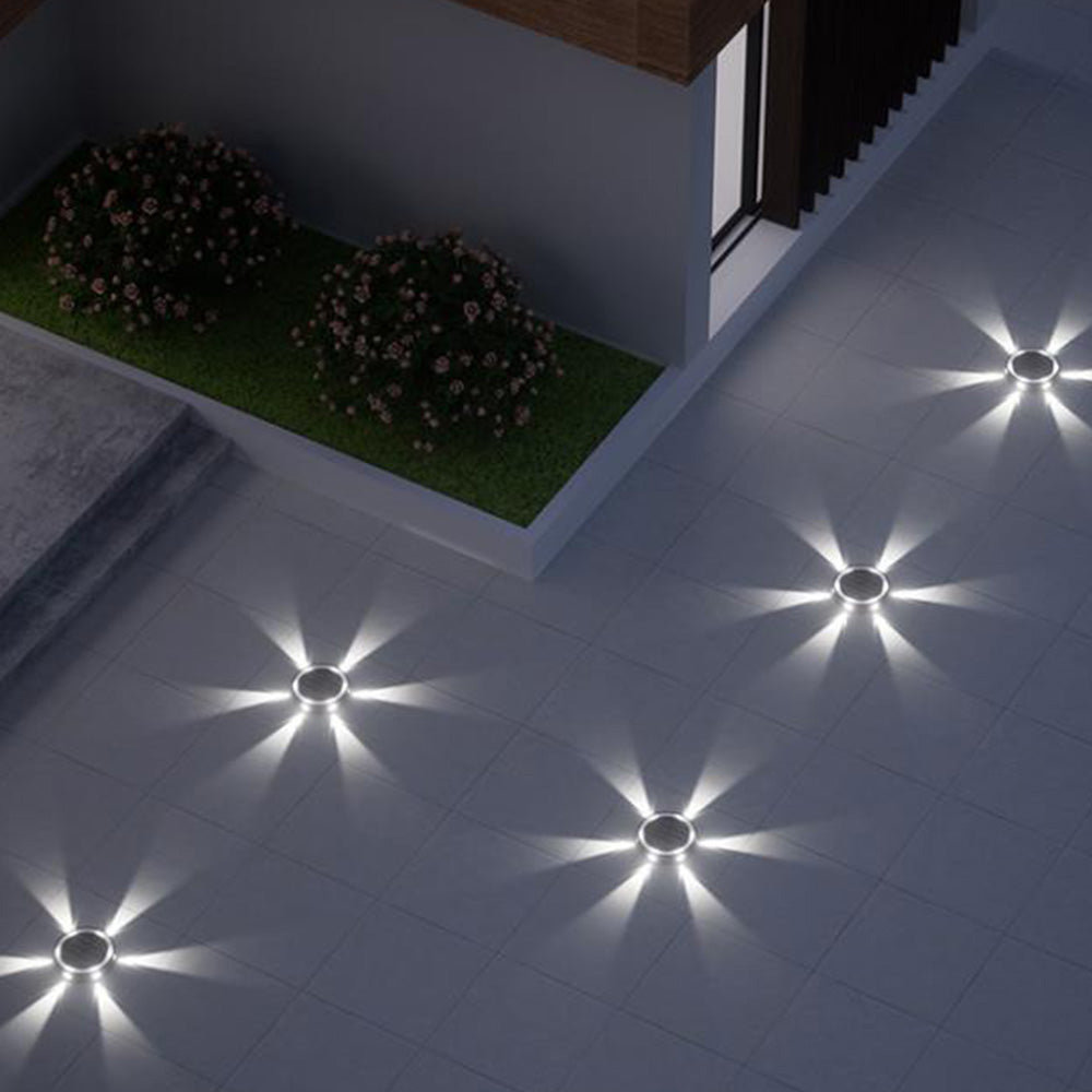 4Pcs Solar Ground Lights Outdoor Bright In-Ground Landscape Lighting Pathway Lawn Patio Yard Deck Decor White Light